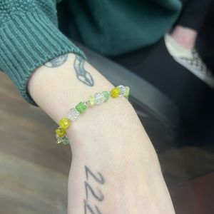 Glass crystal bracelet (silver)